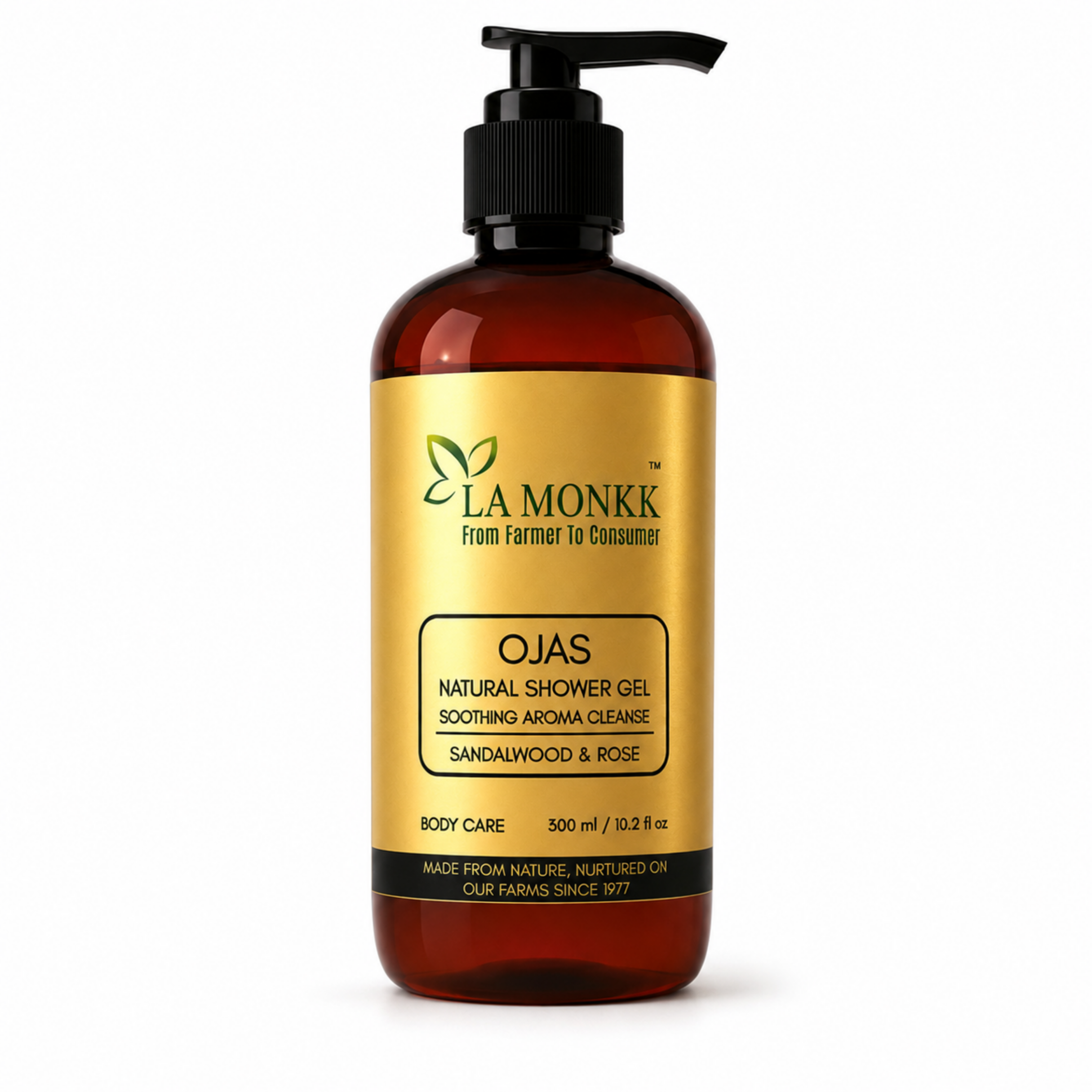 OJAS-shower-geL_300ML Ojas Natural Shower Gel - Sandalwood & Rose - Image 1