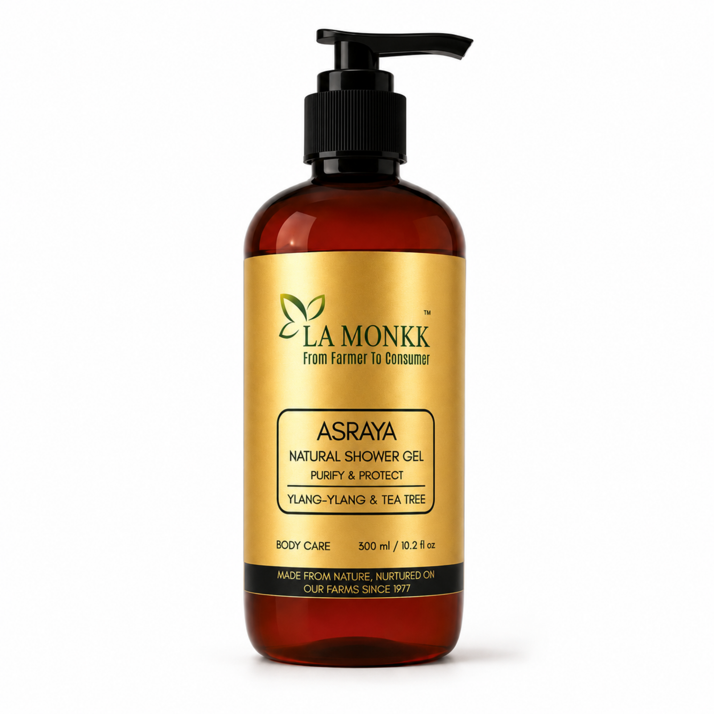 ASRAYA-shower-gel Asraya Natural Shower Gel - Ylang-Ylang & Tea Tree - Image 1